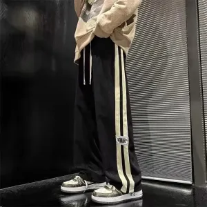 Aidase Spring Autumn Men Corduroy Pants American Retro Casual Long Pants Straight Crotch Loose Style Trendy Wide Leg Pants