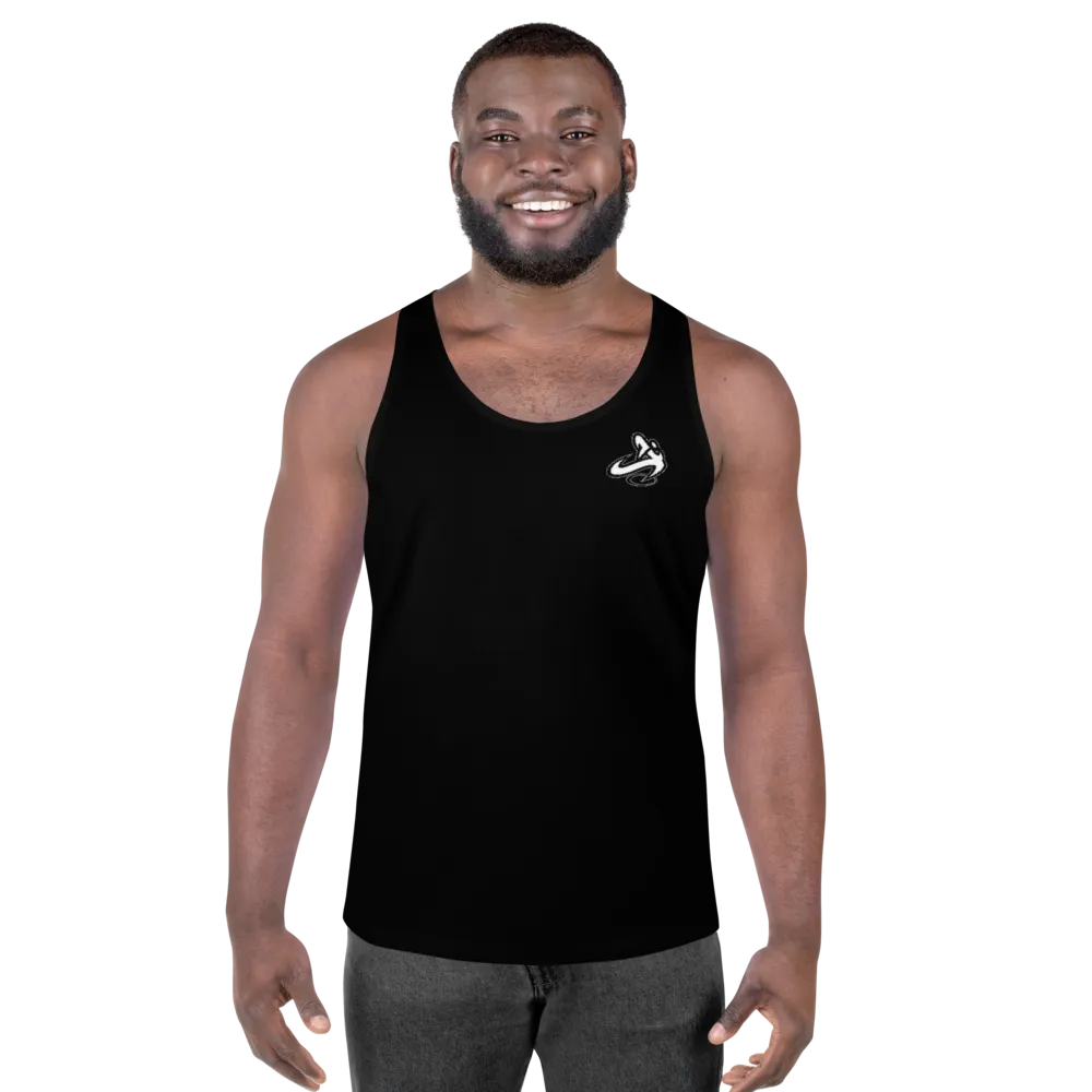 Athletic Apparatus Black White logo Unisex Tank Top