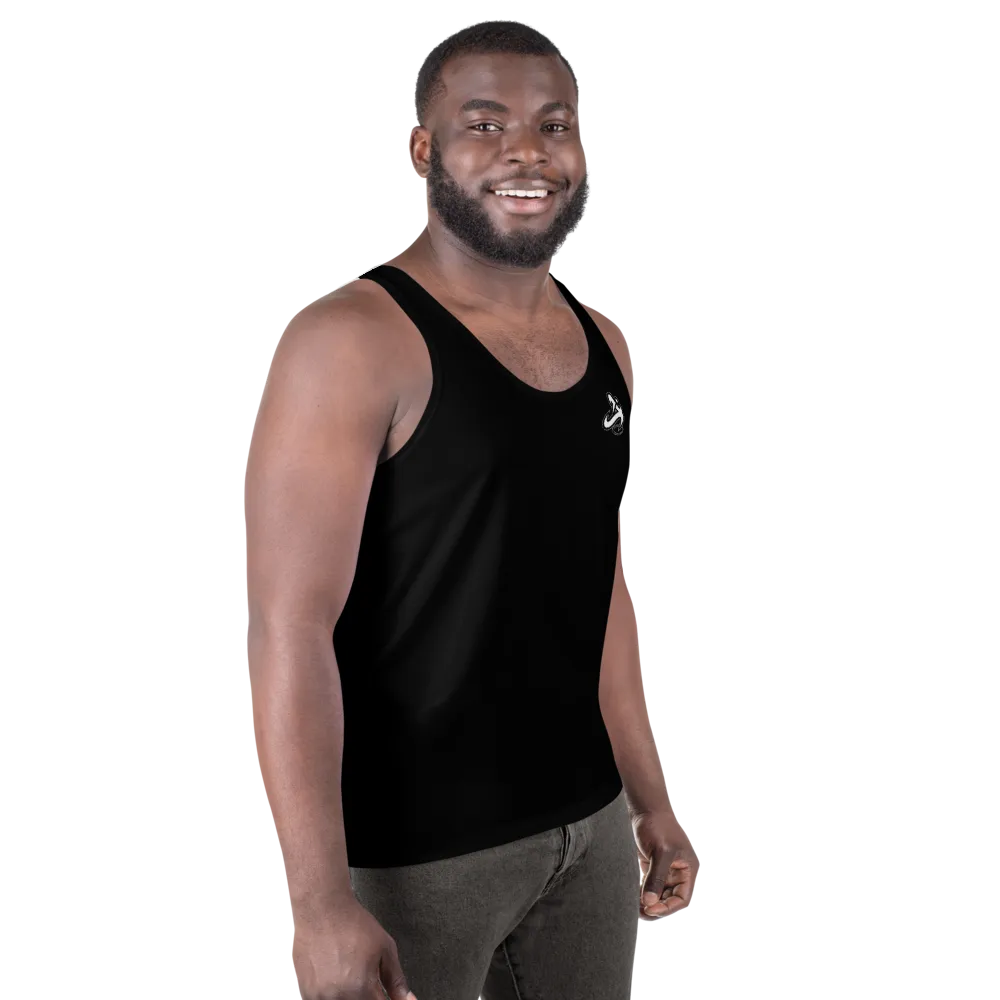 Athletic Apparatus Black White logo Unisex Tank Top
