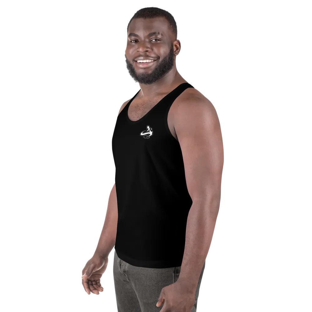Athletic Apparatus Black White logo Unisex Tank Top