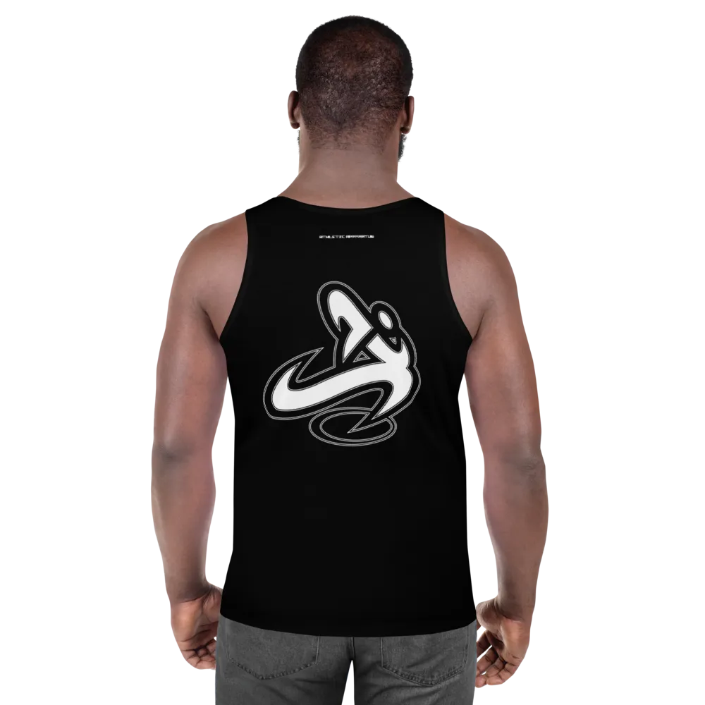 Athletic Apparatus Black White logo Unisex Tank Top