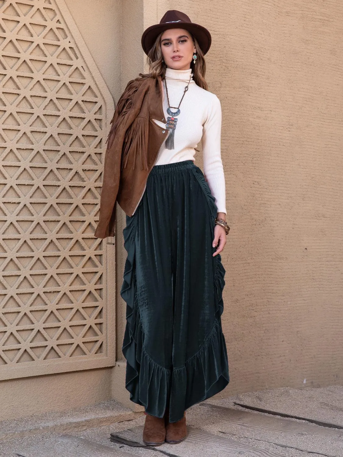 Awesome Slit Ruffle Palazzo Pants
