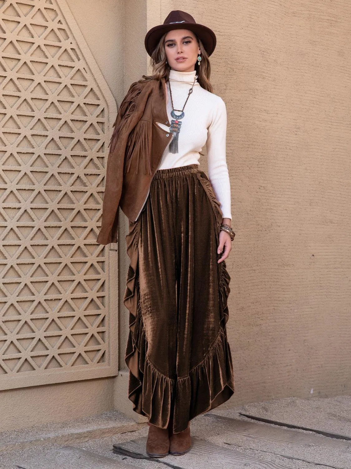 Awesome Slit Ruffle Palazzo Pants