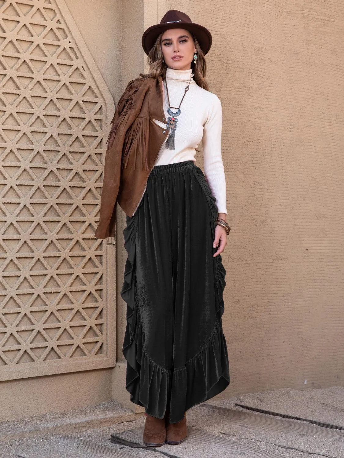 Awesome Slit Ruffle Palazzo Pants