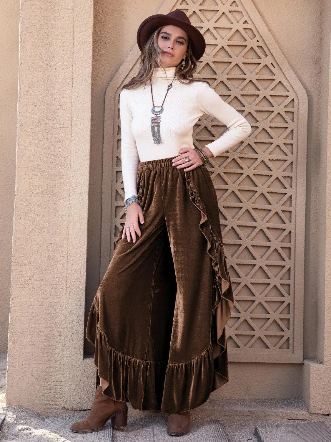 Awesome Slit Ruffle Palazzo Pants