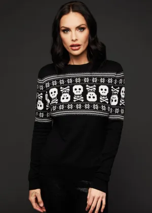 Bad To the Bone Ugly Christmas Skull Jumper