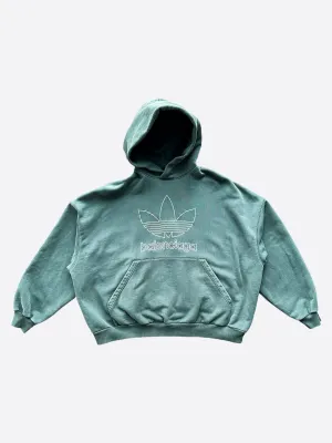 Balenciaga Adidas Green Oversized Unisex Logo Hoodie