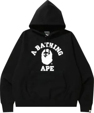 BAPE Relaxed Classic College Pullover Hoodie Black, black