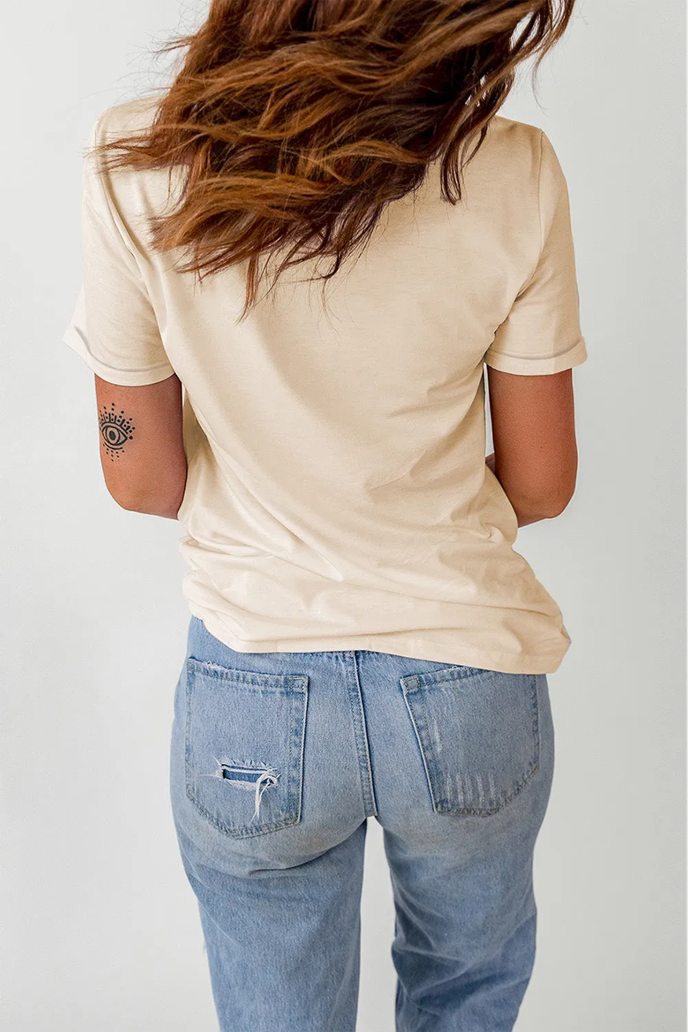 Beige Christmas Leopard Print Graphic Top