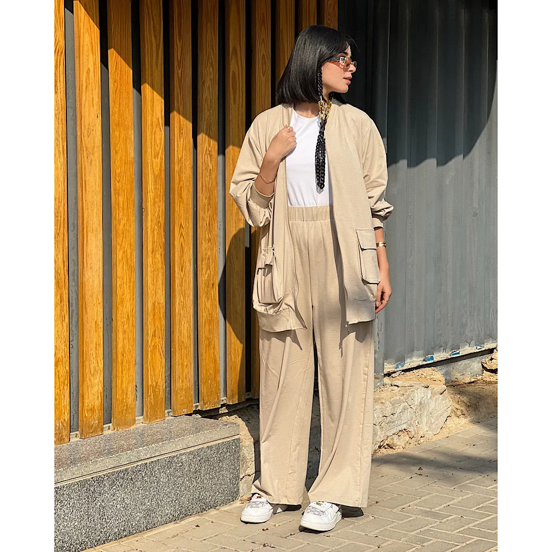 Beige oversized matching set