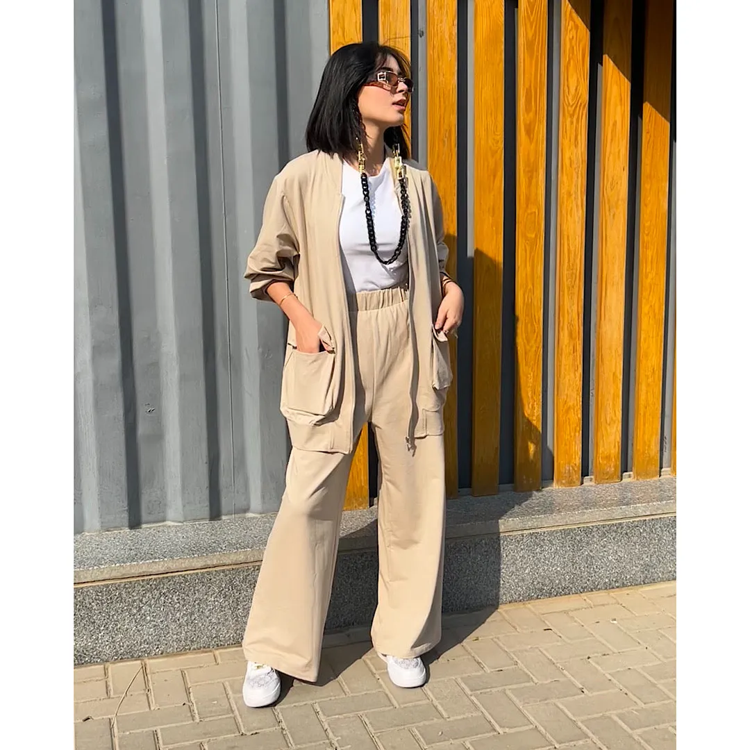 Beige oversized matching set