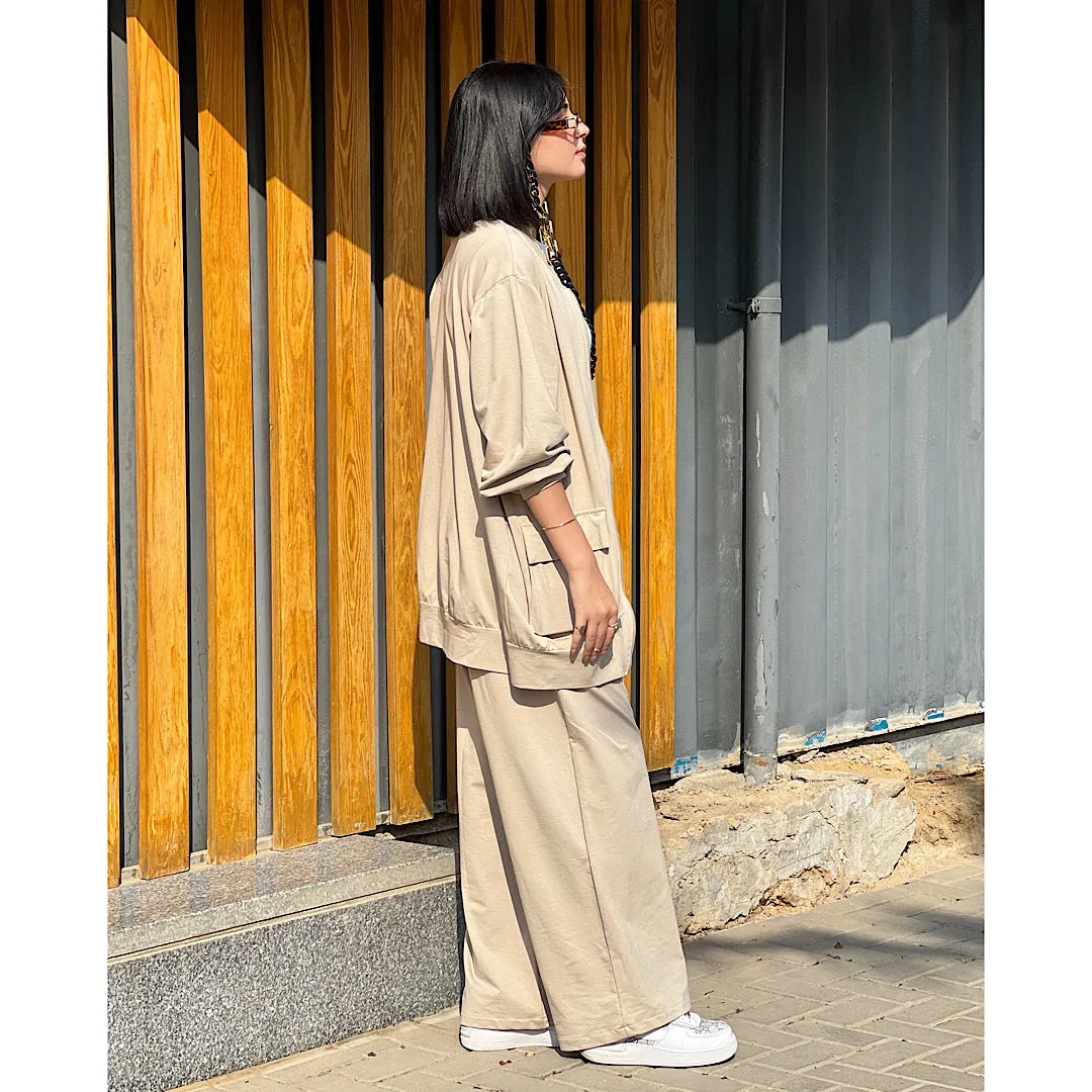 Beige oversized matching set