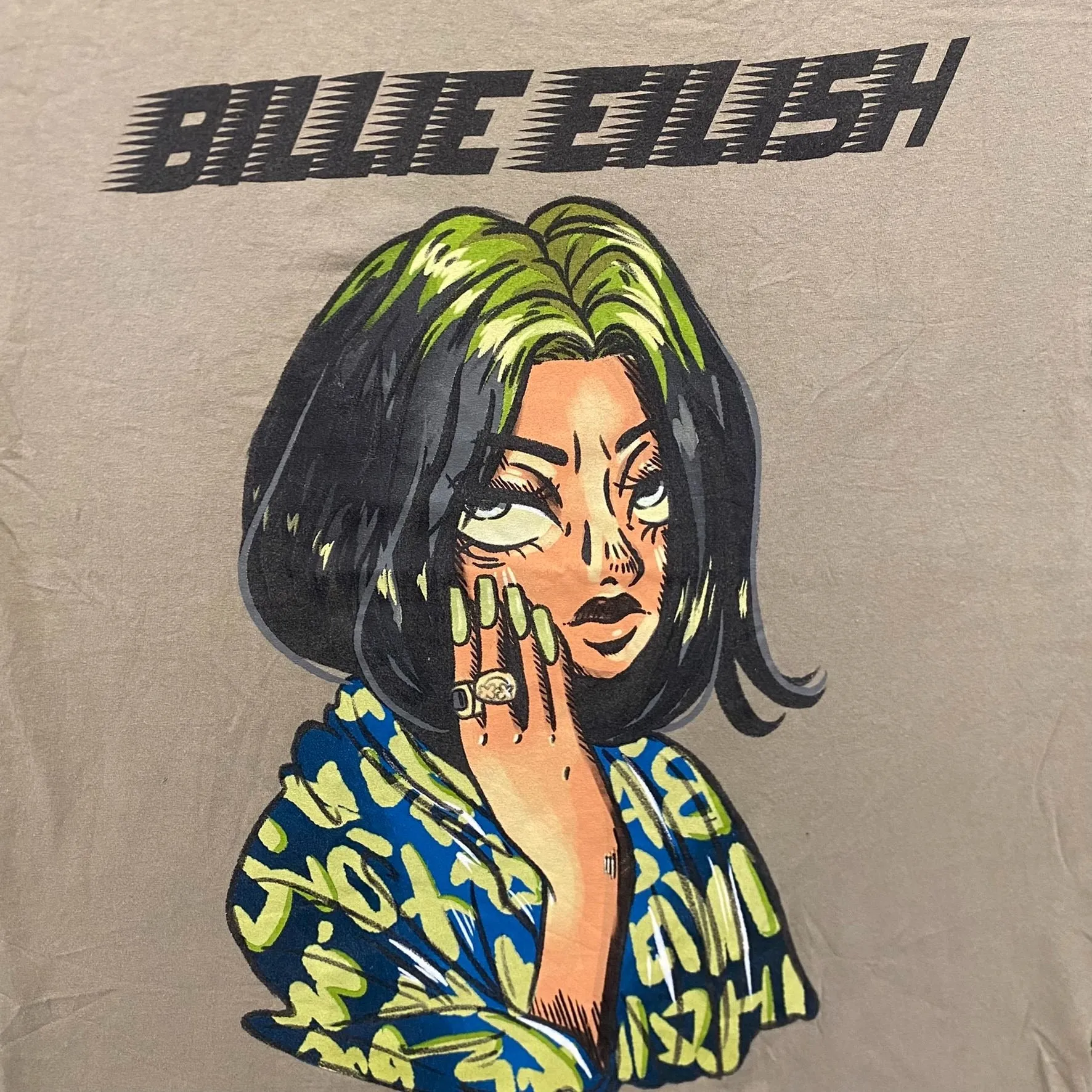 Billie Eilish Art Tonal Essential Goth Punk Emo Band T-Shirt