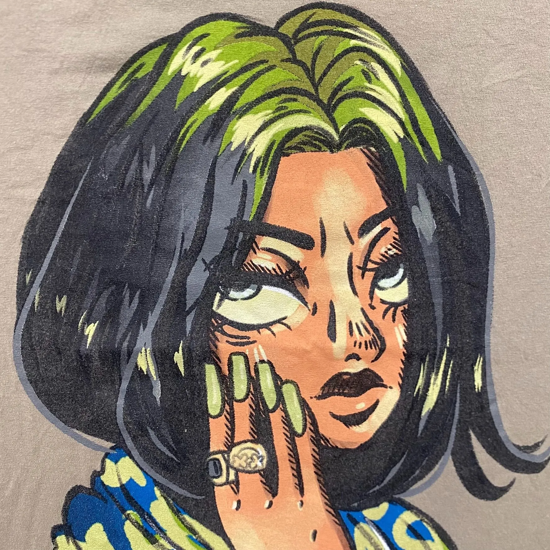 Billie Eilish Art Tonal Essential Goth Punk Emo Band T-Shirt