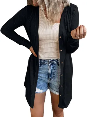 Black Cardigan V Neck