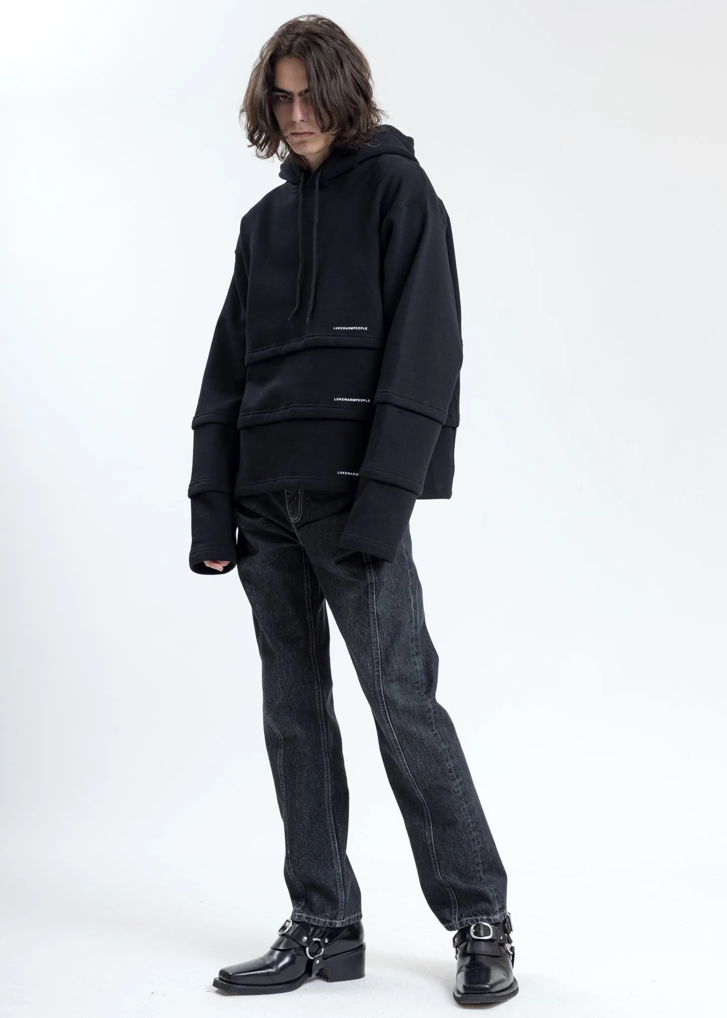Black Triple Layer Hoodies