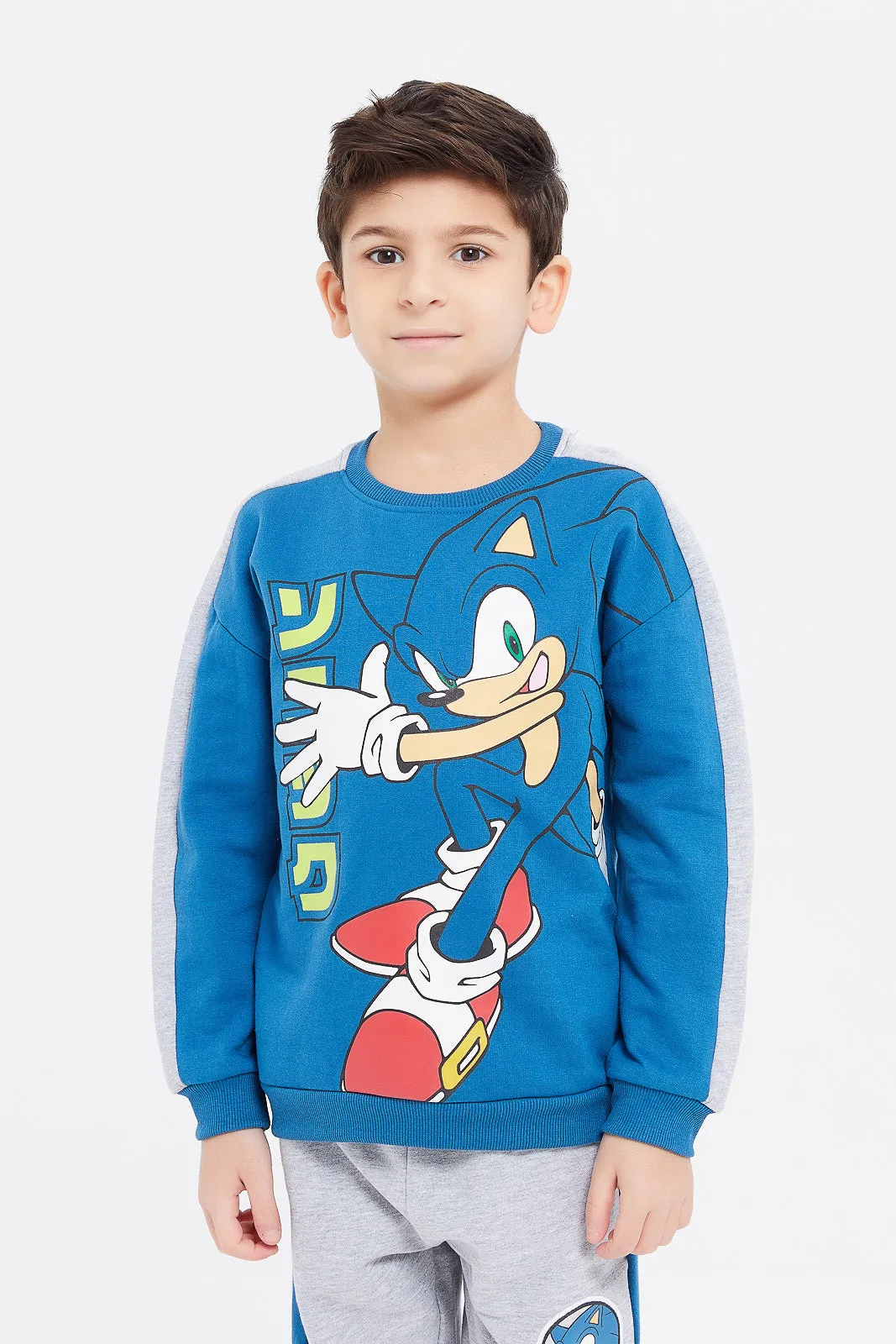 Boys Blue Sonic Sweatshirt With Jog Pant Set (2 Piece)