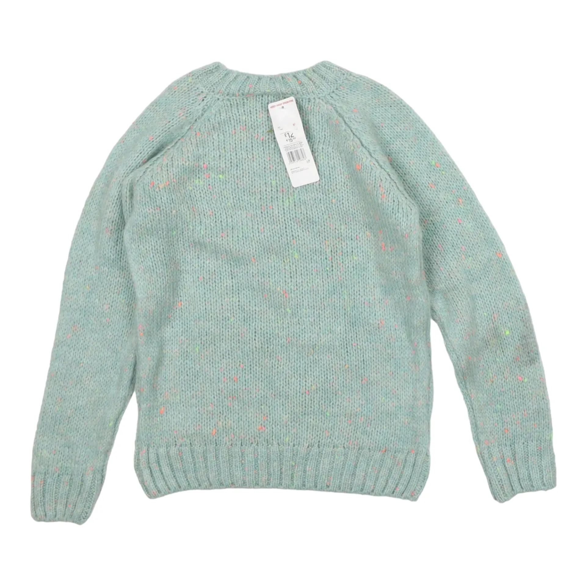 Brand New F&F Girls Seafoam Blue Soft Knit Jumper - Girls 10-11yrs