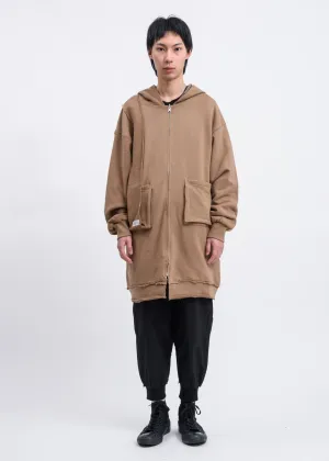 Camel Reversible Long Zip Up Hoodie