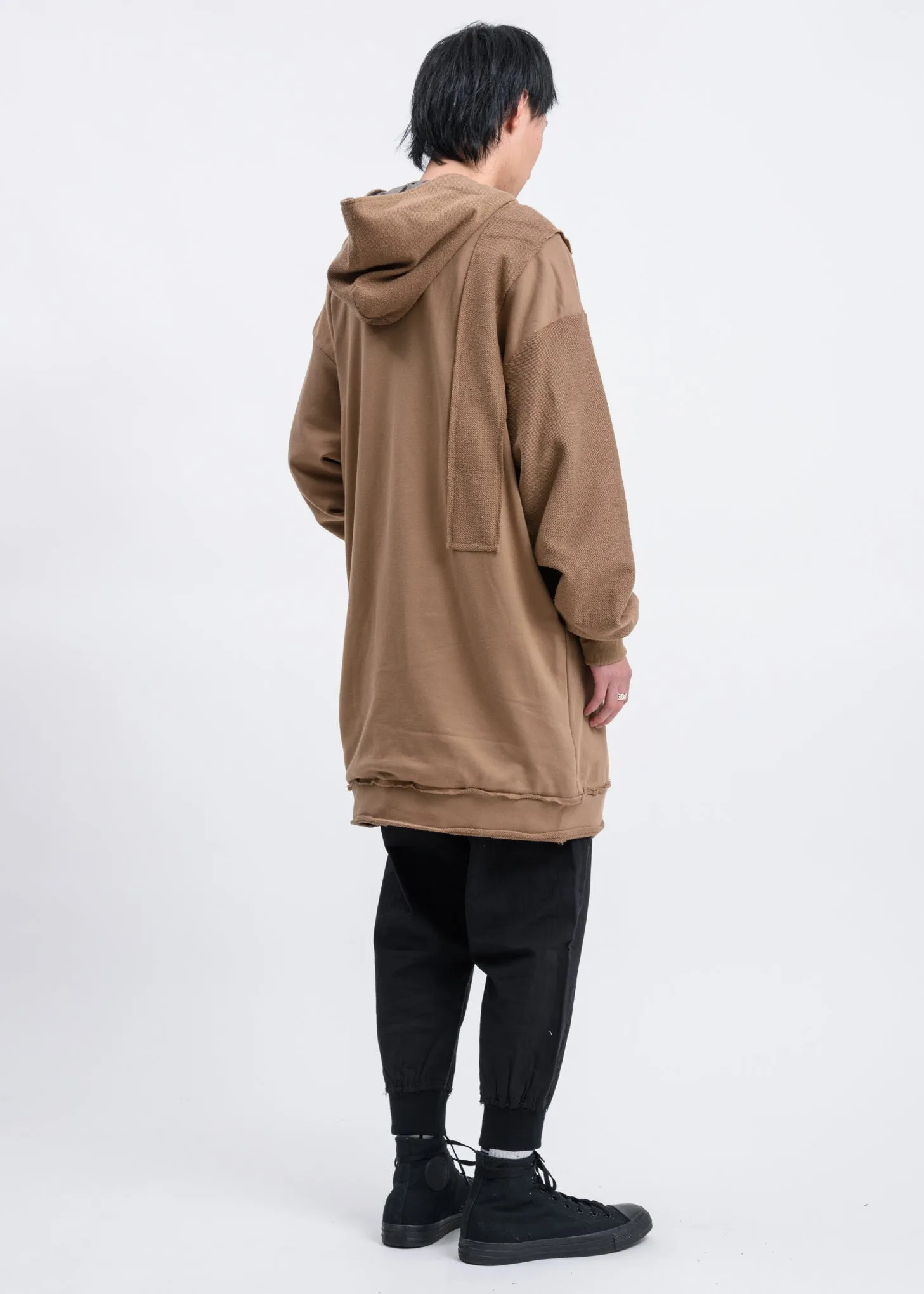 Camel Reversible Long Zip Up Hoodie