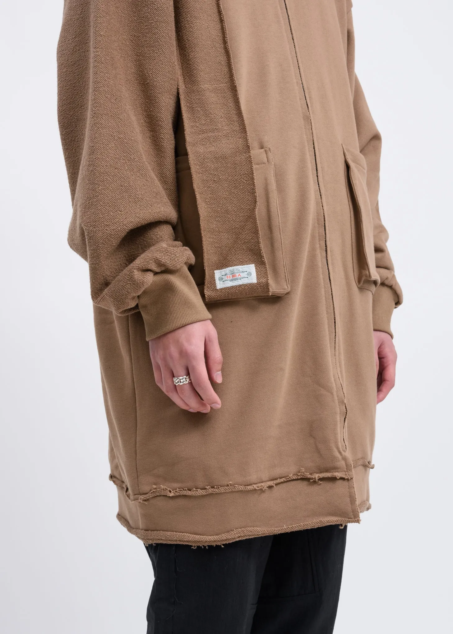 Camel Reversible Long Zip Up Hoodie