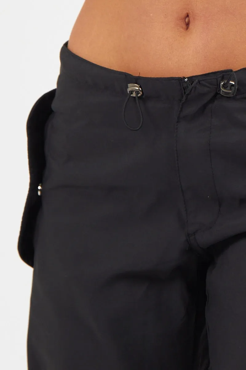 CARGO BAGGY TECH PANT TROUSER-BLACK