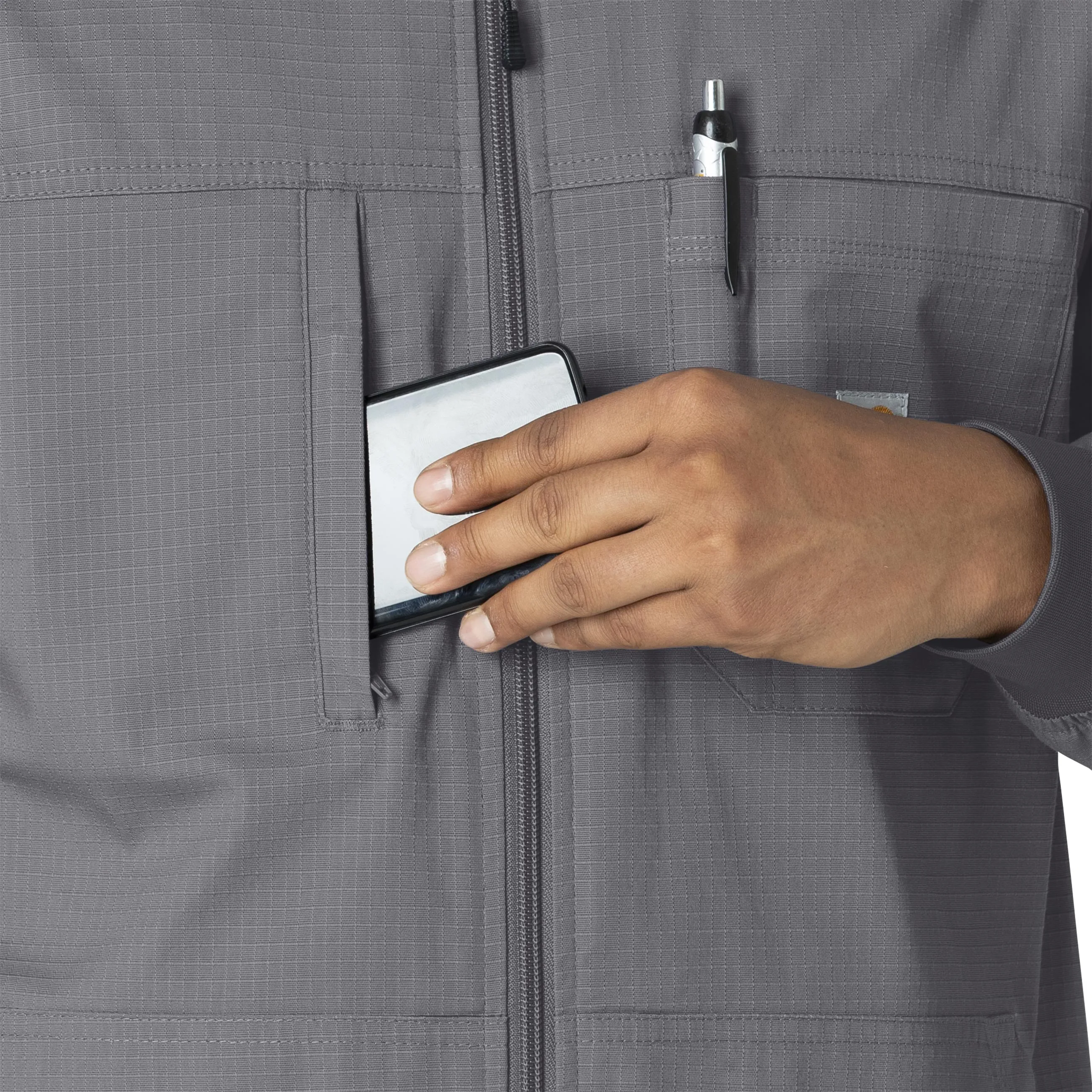 Carhartt Rugged Flex Ripstop Men's Utility Warm-Up Jacket - Pewter
