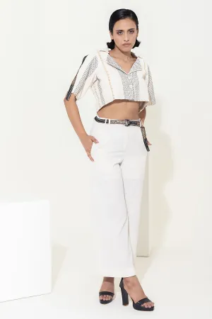 Cotton Ivory Cropped Jacket