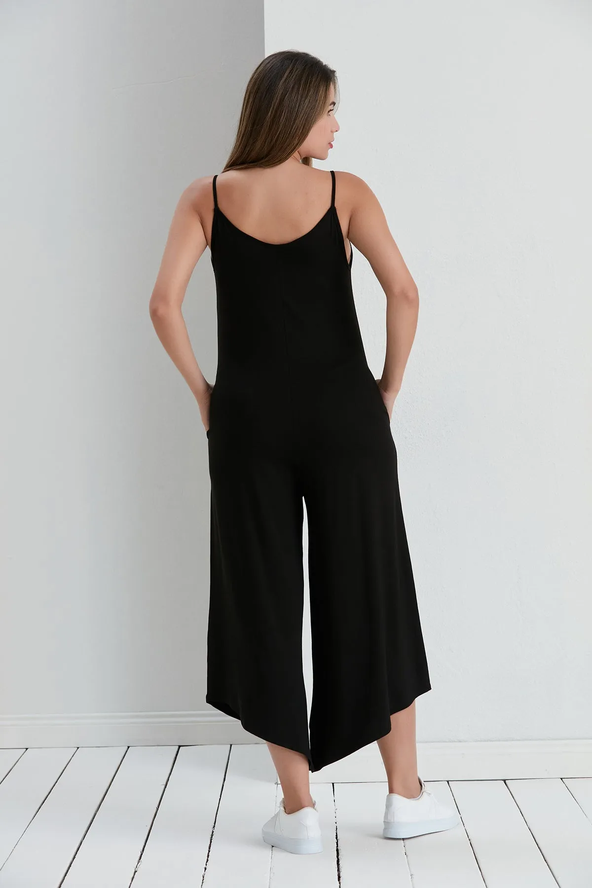 Cozy Loose fit Oversize Wide leg Jumpsuit in Black