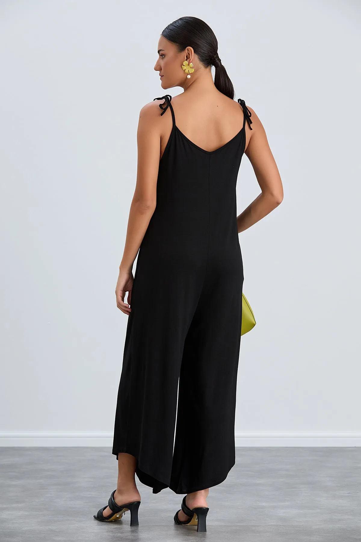 Cozy Loose fit Oversize Wide leg Jumpsuit in Black