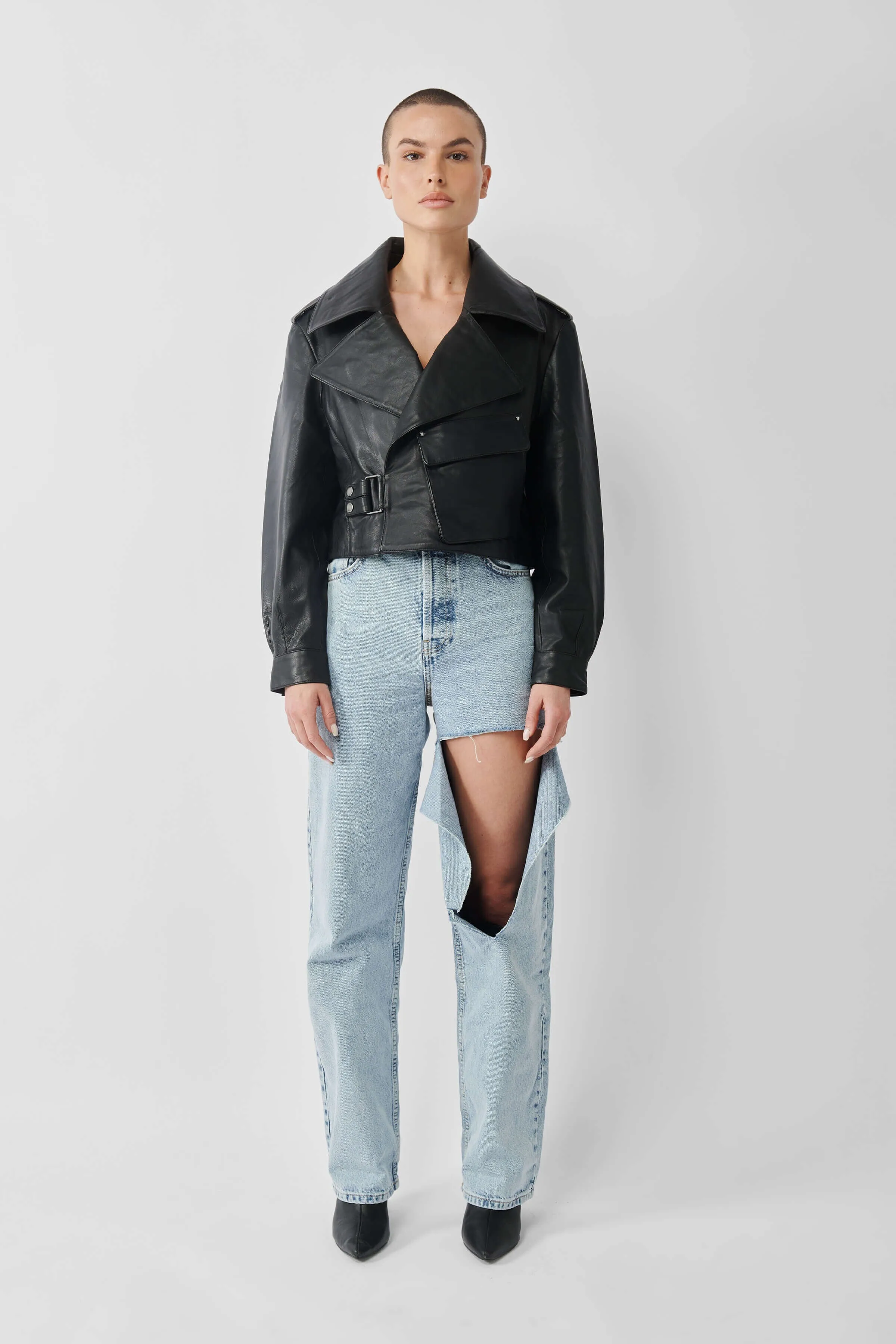 Cropped Blouson Black
