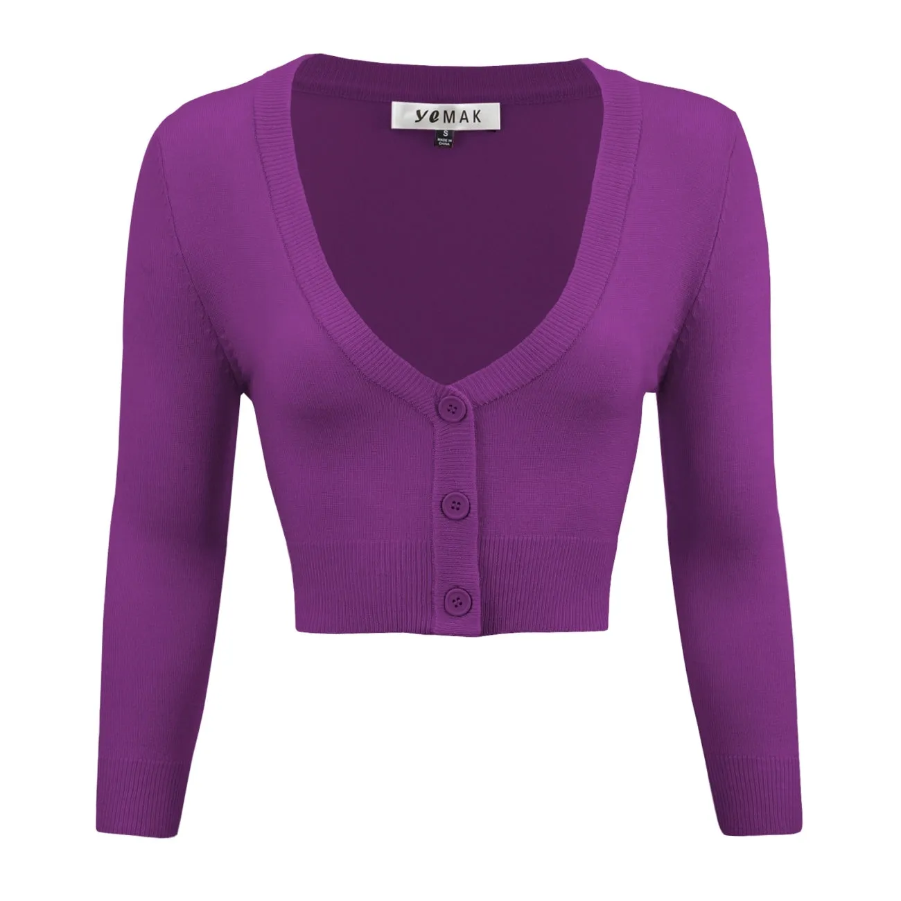 Cropped Cardigan - Purple