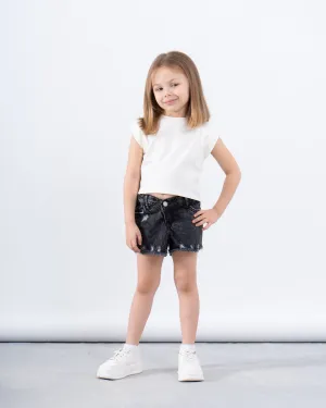 Denim Asymmetric Waist Short