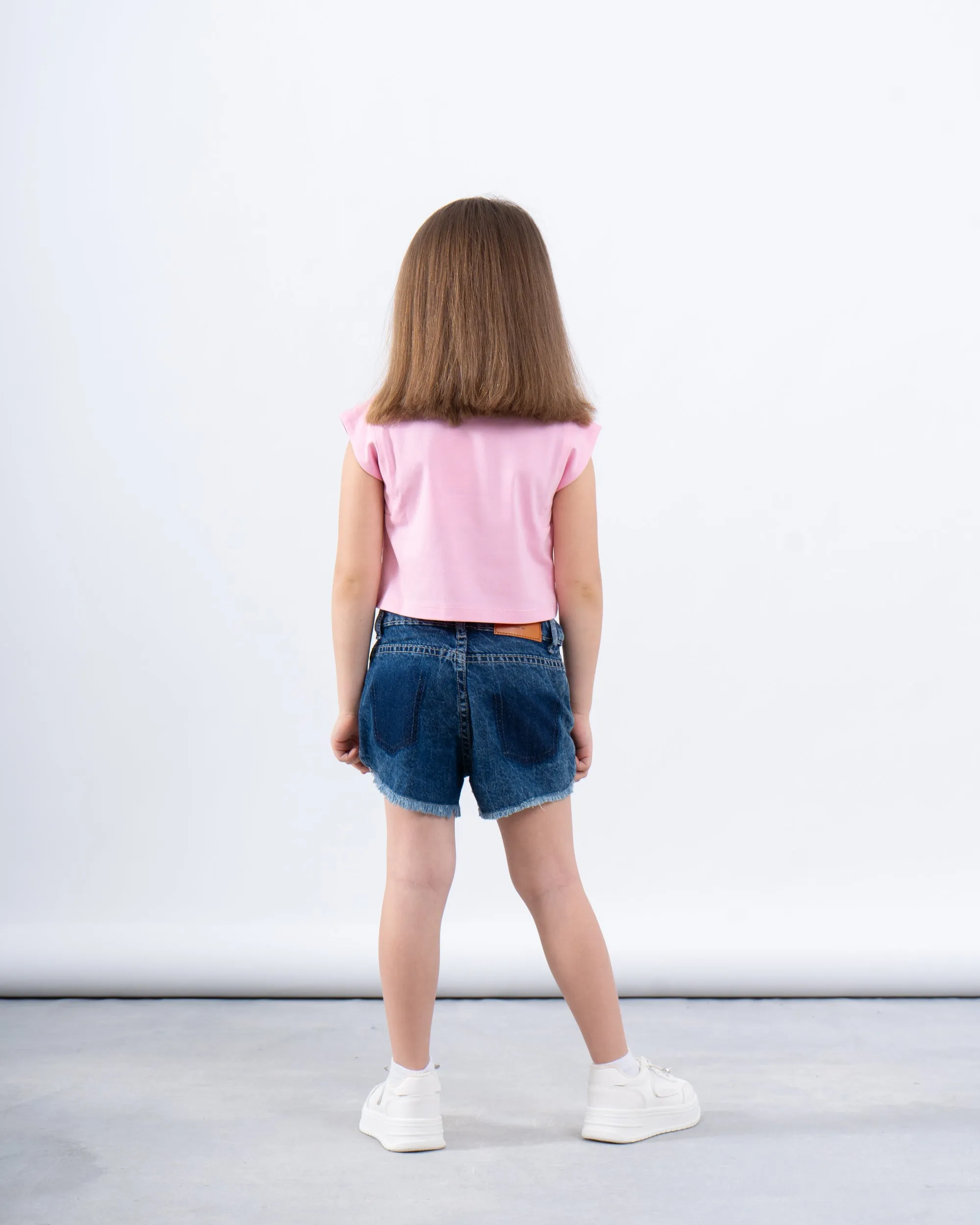 Denim Asymmetric Waist Short