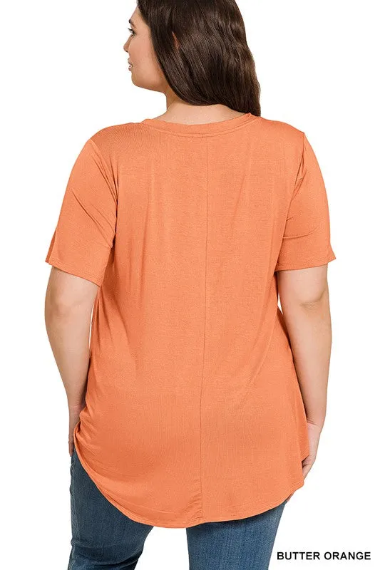 Essential V Neck Scoop Tee in Royal