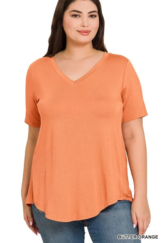 Essential V Neck Scoop Tee in Royal