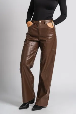 Faux leather pants brown