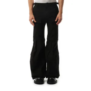 Flared Cargo Pants in Black