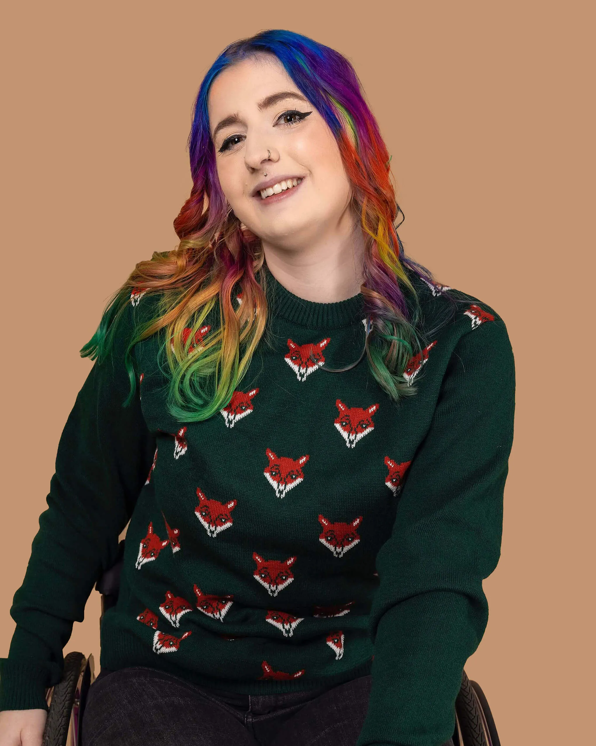 Forest Green Fox Head Jumper
