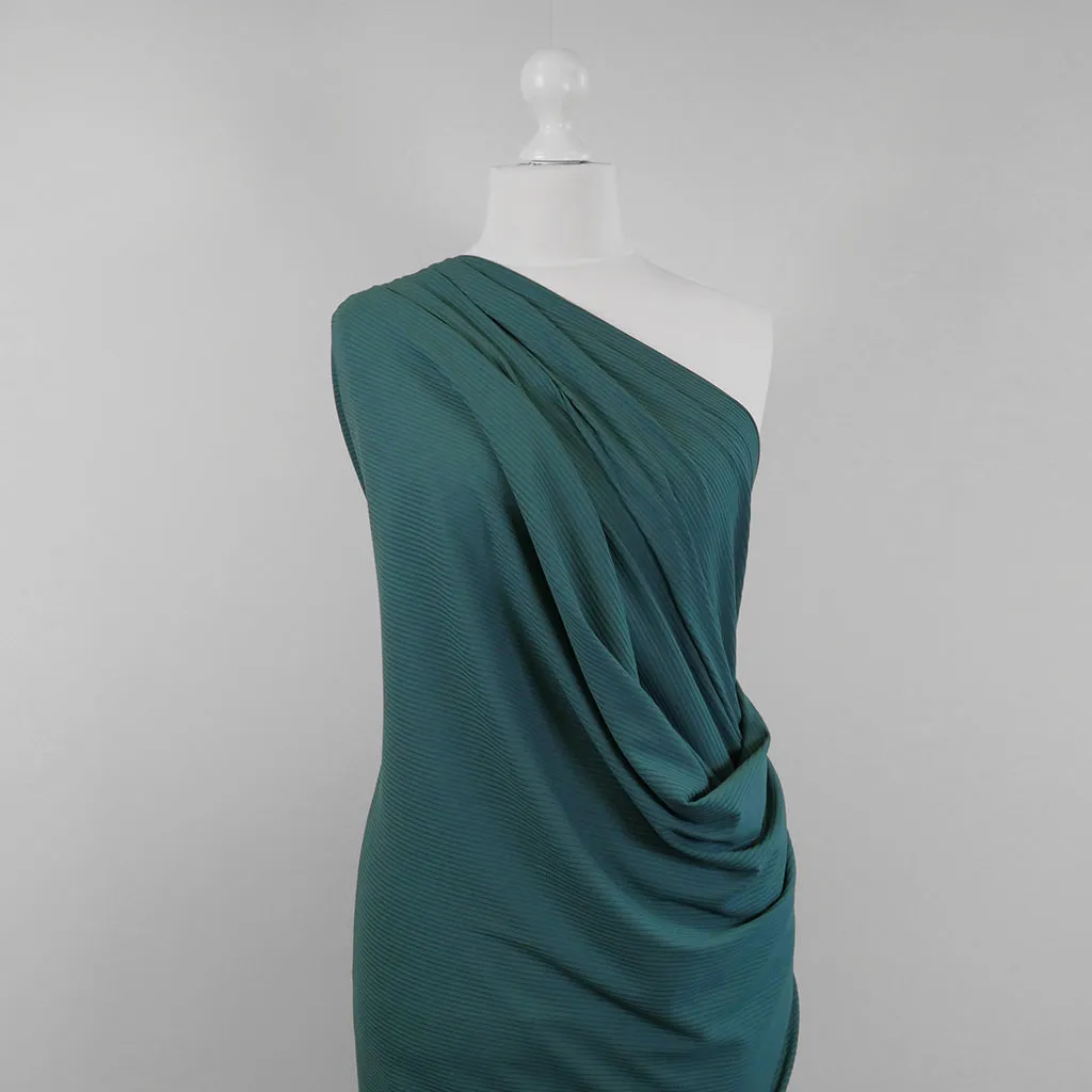 Fuji - Ocean Teal Bamboo and Elastane Rib Knit Fabric Sample