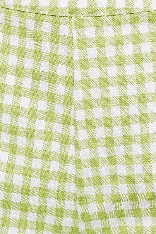 Gingham Straight Pants