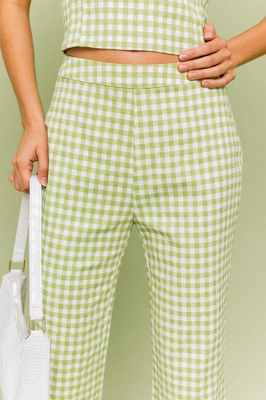 Gingham Straight Pants