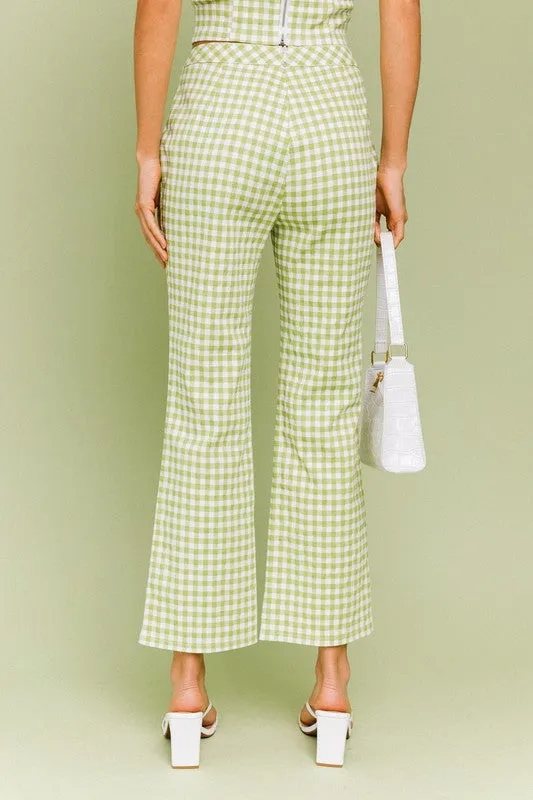 Gingham Straight Pants