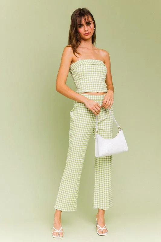 Gingham Straight Pants