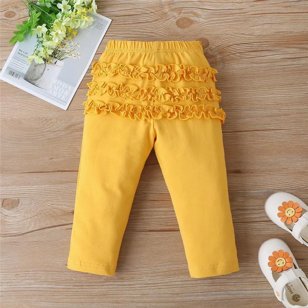 Girls Maple Leaf Printed Long Sleeve Top & Trousers Toddler Girls Wholesale