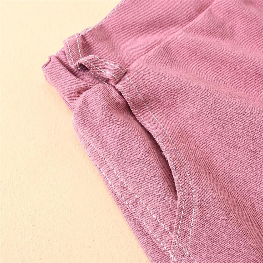 Girls Solid Color Pocket Trousers Wholesale Little Girl Boutique clothes