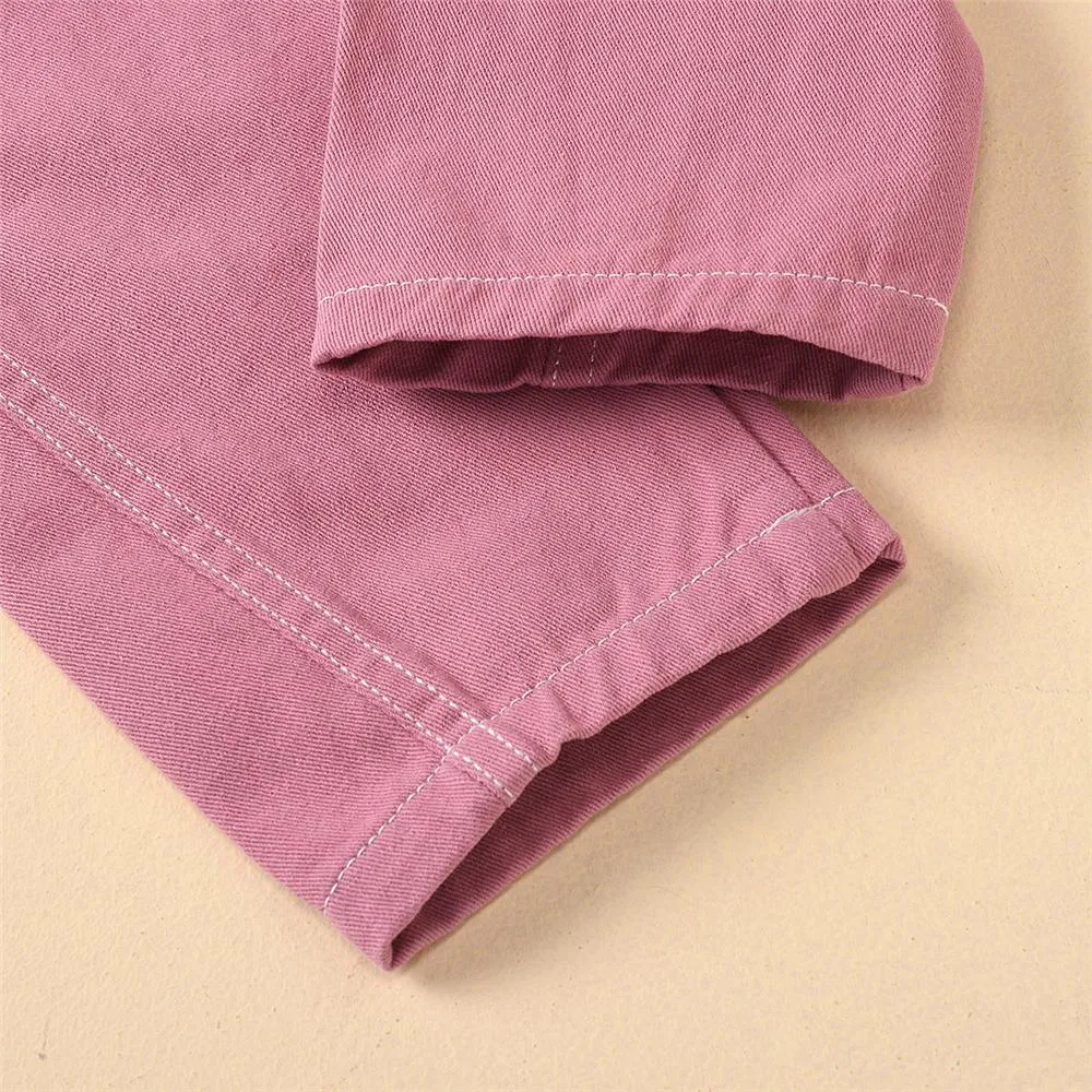Girls Solid Color Pocket Trousers Wholesale Little Girl Boutique clothes