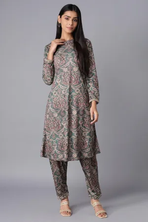 Green kurta and Afgani Salwar Set