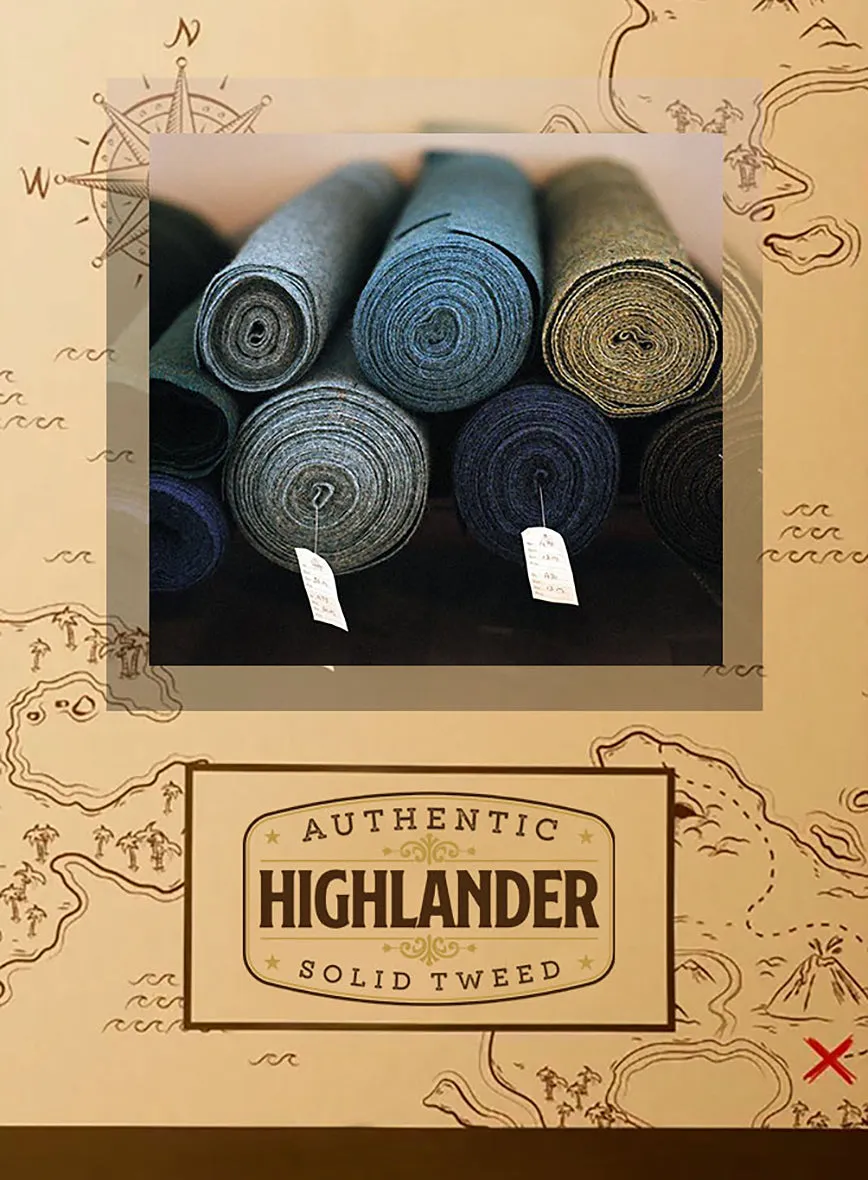 Highlander Heavy Beige Houndstooth Hunter Style Tweed Jacket