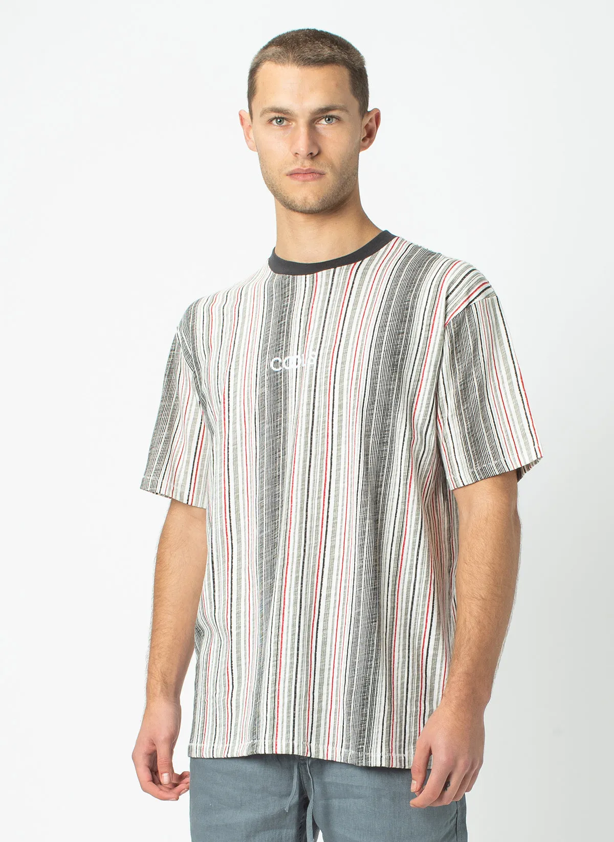 Homie Tee Grey Vert Stripe